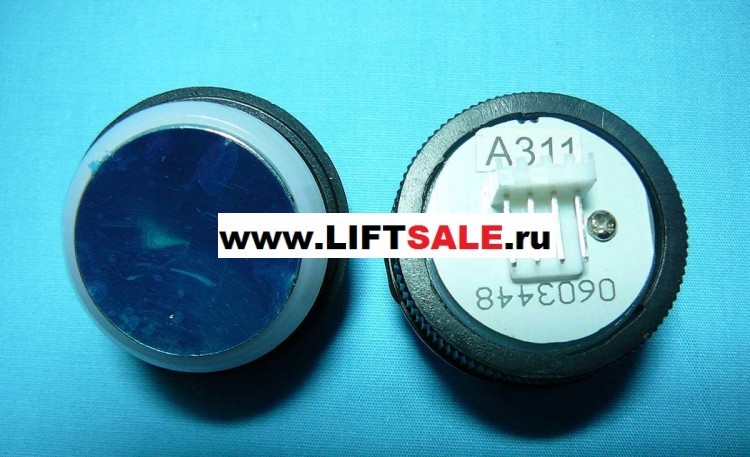 Кнопка в сборе, OTIS GEN2, посадка - 27.5 мм, полированная, нержавеющая сталь, красная подсветка, AMP для MCS220, 32х24 мм, круглая  купить в "ЛИФТ СЕЙЛ"