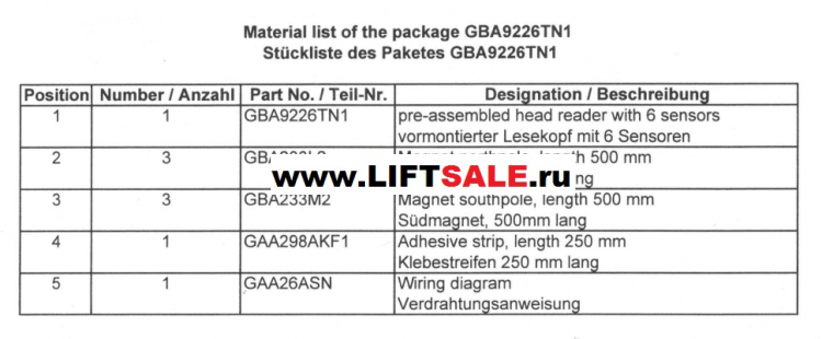 Блок датчиков системы позиционирования PRS OTIS GAA9226TN1 Positioniersystem GBA9226TN1 купить в "ЛИФТ СЕЙЛ"  купить в "ЛИФТ СЕЙЛ"